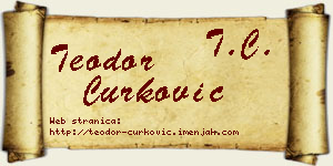 Teodor Ćurković vizit kartica